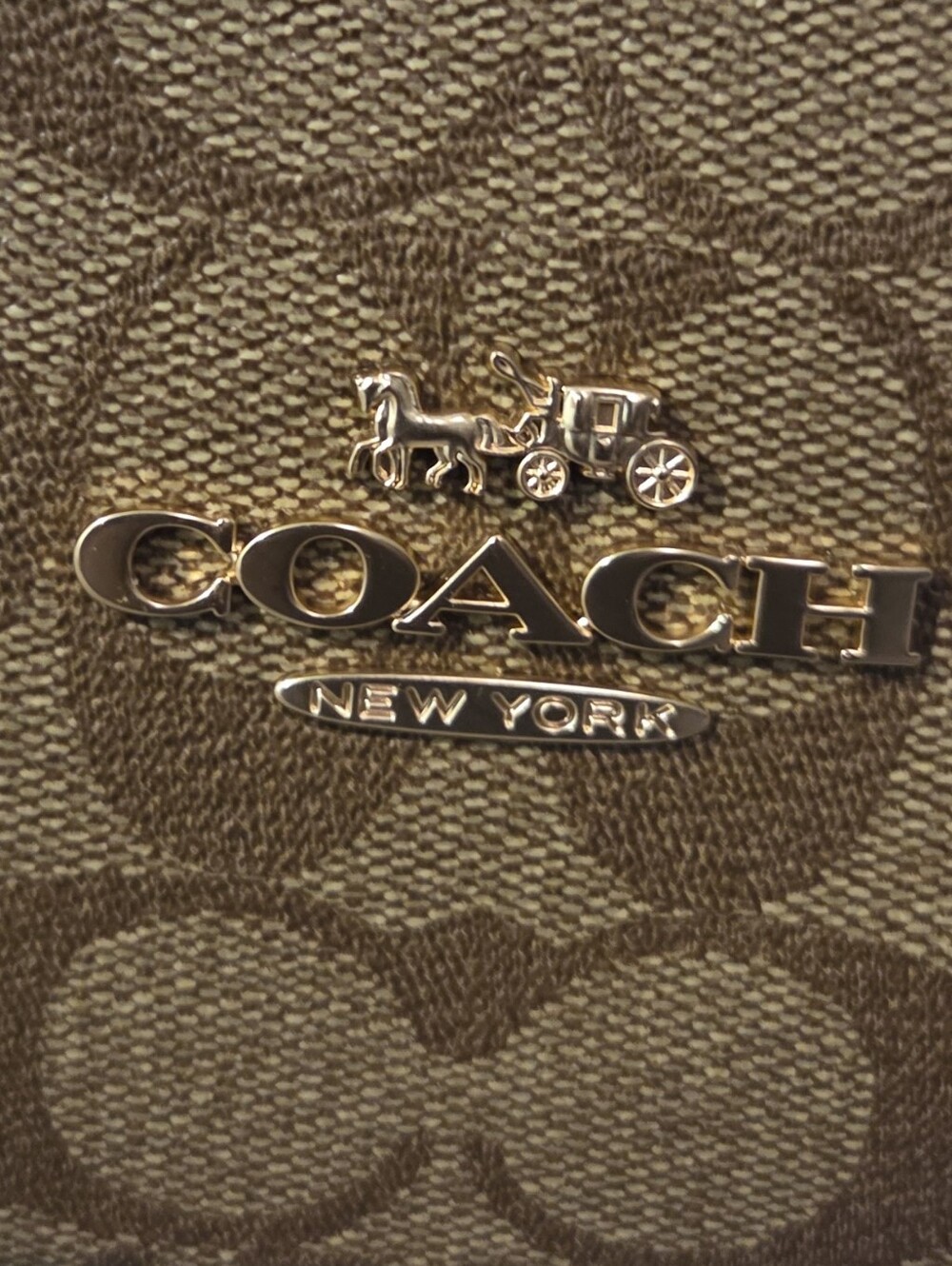 Coach Brown Meadow Shoulder Bag in Signature Canvas Trim - Picture 3 of 8